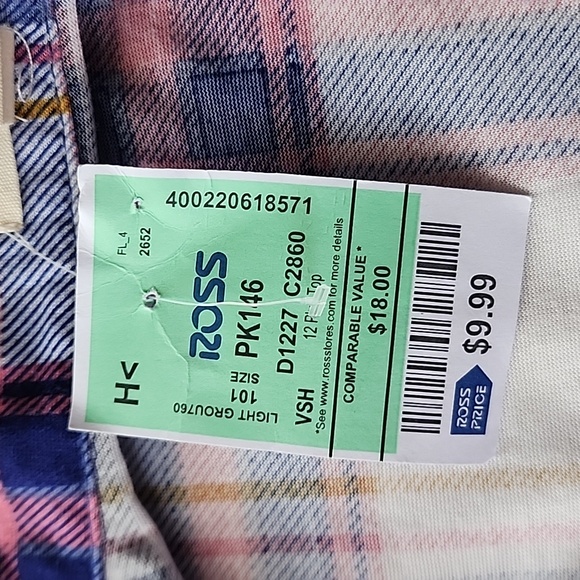 NWT, Plus-size Paper + Tee Button Down Shirt,  Blue/Pink Multi Plaid, Size 3X - Picture 12 of 15